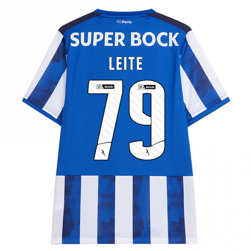 נשים כדורגל Afonso Leite #79 כחול לבן ג'רזי ביתית 2024/25