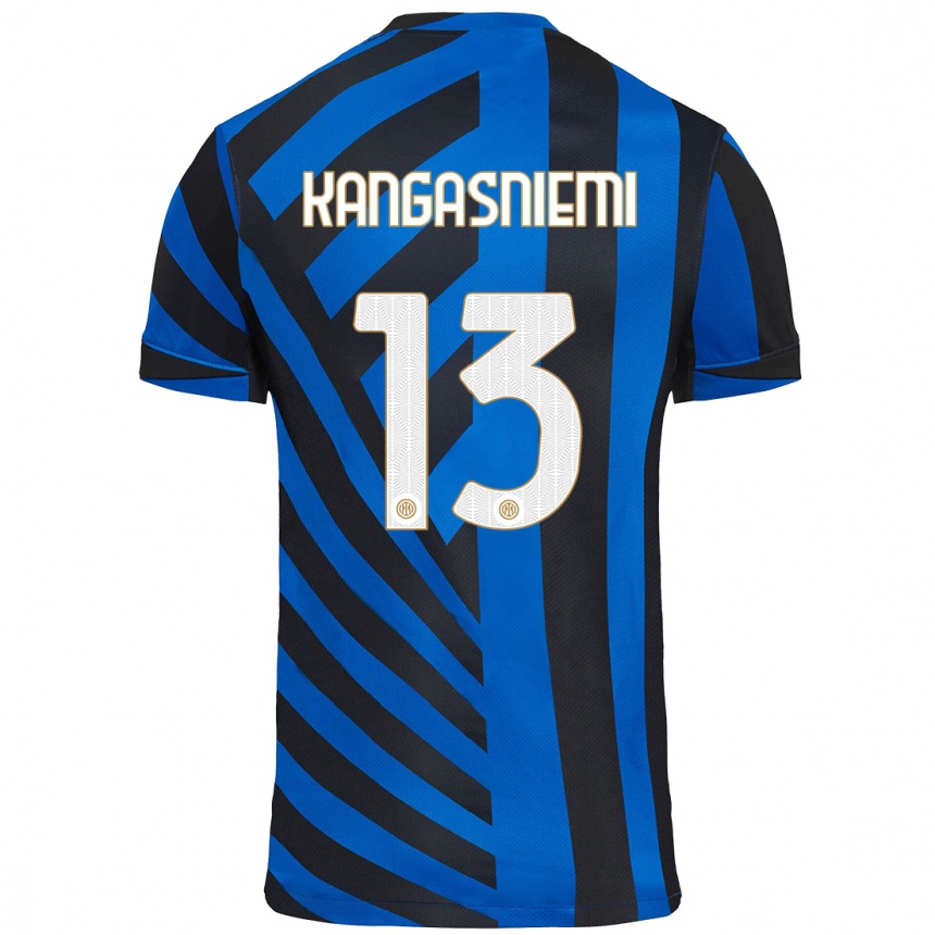 נשים כדורגל Ilari Kangasniemi #13 כחול שחור ג'רזי ביתית 2024/25