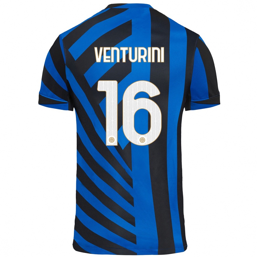 נשים כדורגל Matteo Venturini #16 כחול שחור ג'רזי ביתית 2024/25