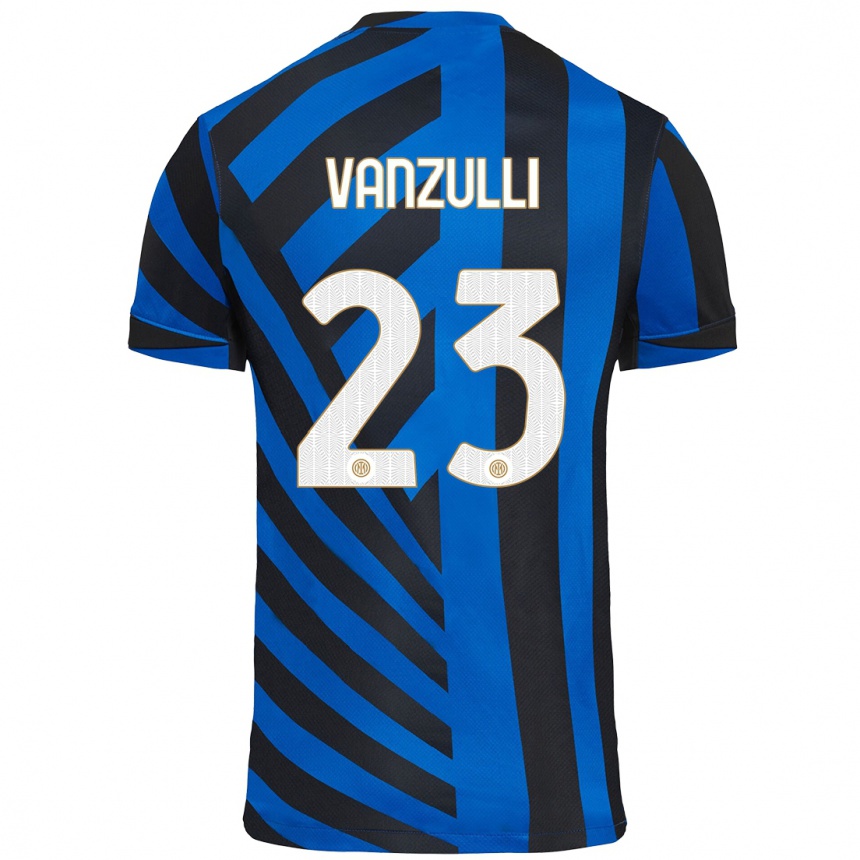 נשים כדורגל Marco Vanzulli #23 כחול שחור ג'רזי ביתית 2024/25