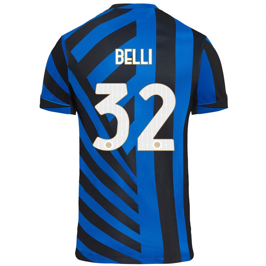 נשים כדורגל Elena Belli #32 כחול שחור ג'רזי ביתית 2024/25