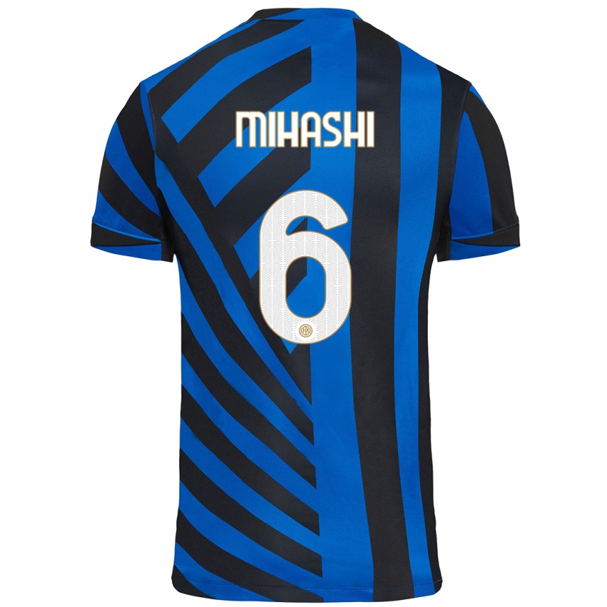 נשים כדורגל Mana Mihashi #6 כחול שחור ג'רזי ביתית 2024/25