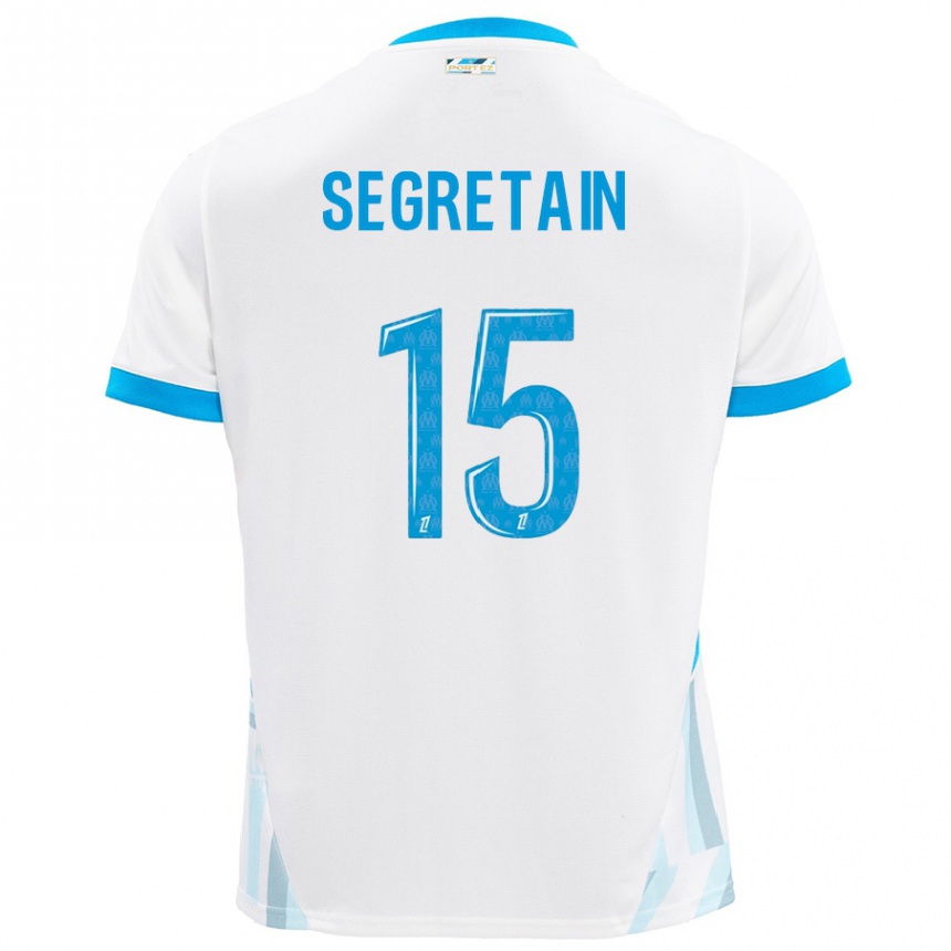 נשים כדורגל Julie Ségrétain #15 שמים כחולים לבנים ג'רזי ביתית 2024/25