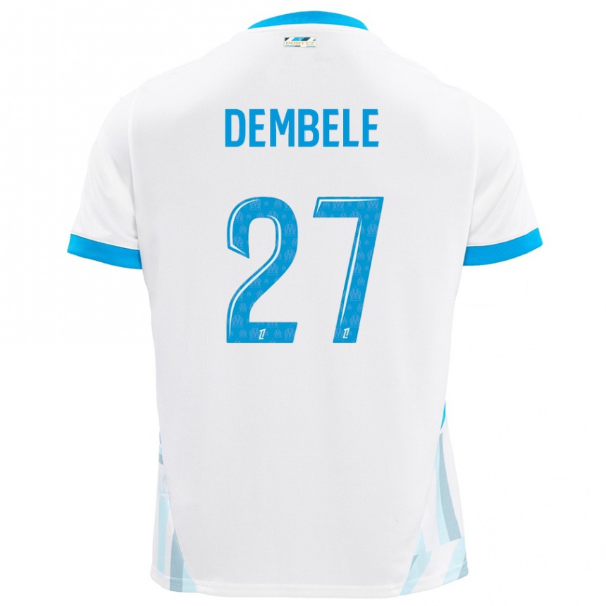 נשים כדורגל Coumba Dembélé #27 שמים כחולים לבנים ג'רזי ביתית 2024/25