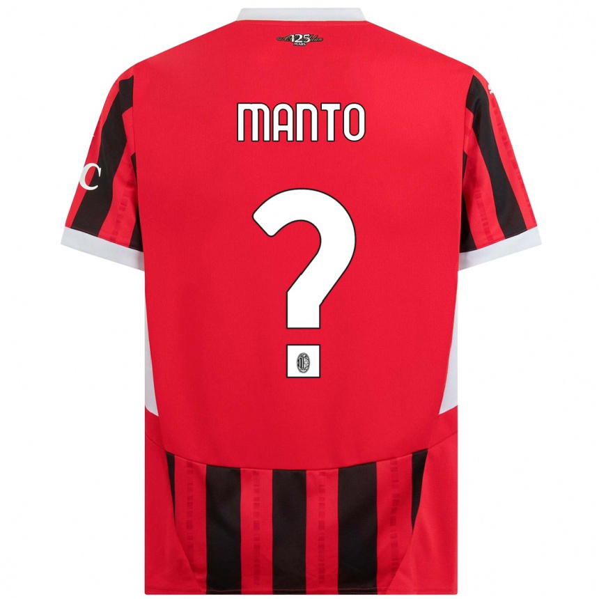 נשים כדורגל Gaetano Manto #0 אדום שחור ג'רזי ביתית 2024/25