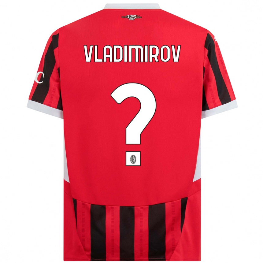נשים כדורגל Valeri Vladimirov #0 אדום שחור ג'רזי ביתית 2024/25