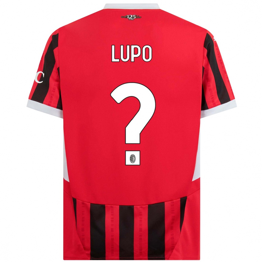 נשים כדורגל Simone Lupo #0 אדום שחור ג'רזי ביתית 2024/25