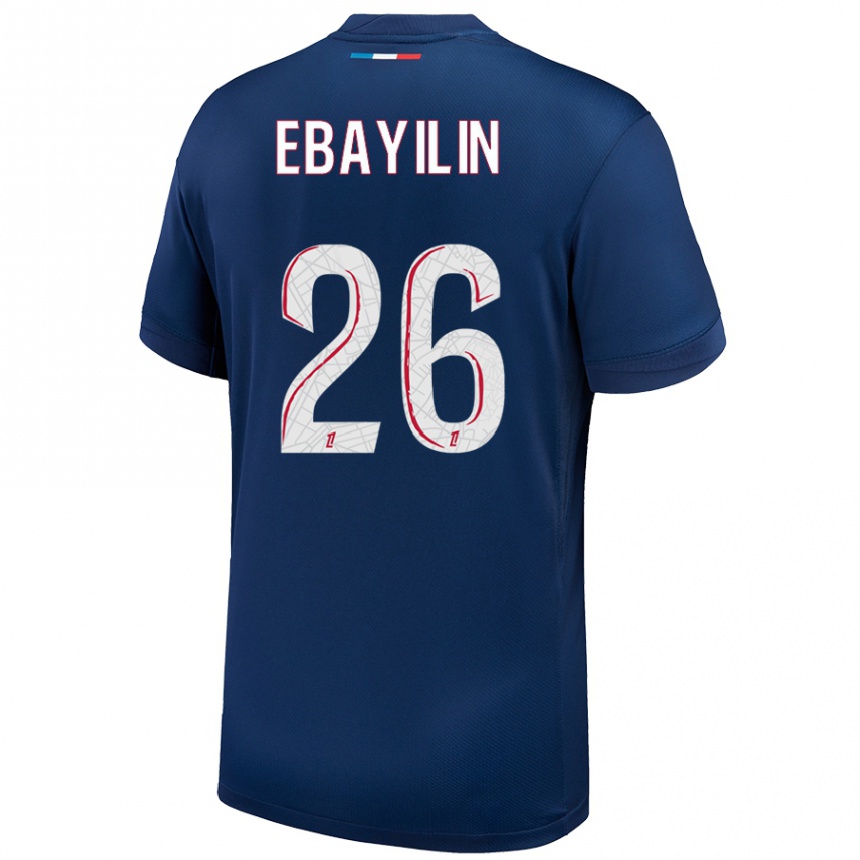 נשים כדורגל Anaïs Ebayilin #26 כחול נייבי לבן ג'רזי ביתית 2024/25