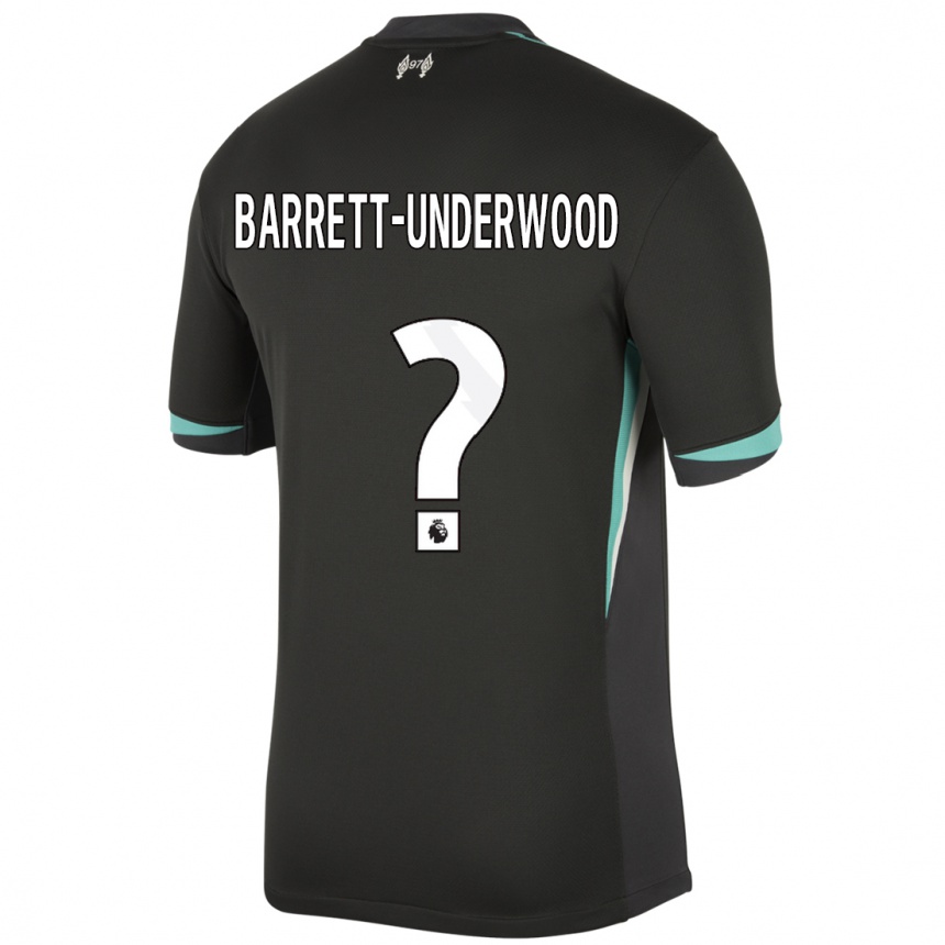 נשים כדורגל Keehan Barrett-Underwood #0 שחור אנתרציט לבן הרחק ג'רזי 2024/25