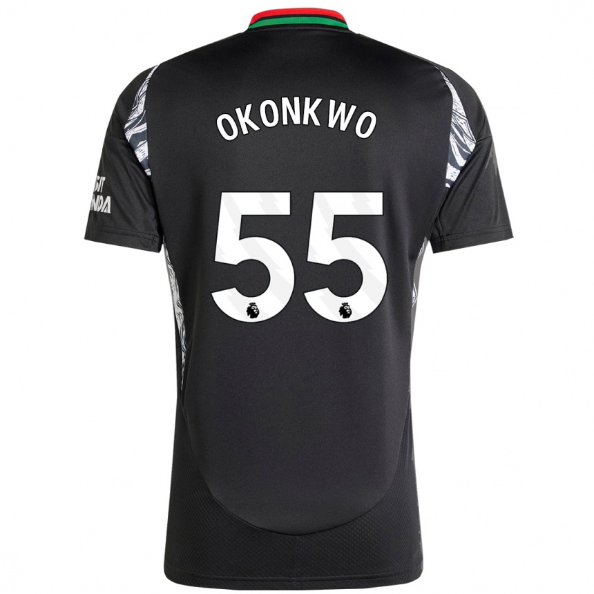 נשים כדורגל Brian Okonkwo #55 שָׁחוֹר הרחק ג'רזי 2024/25
