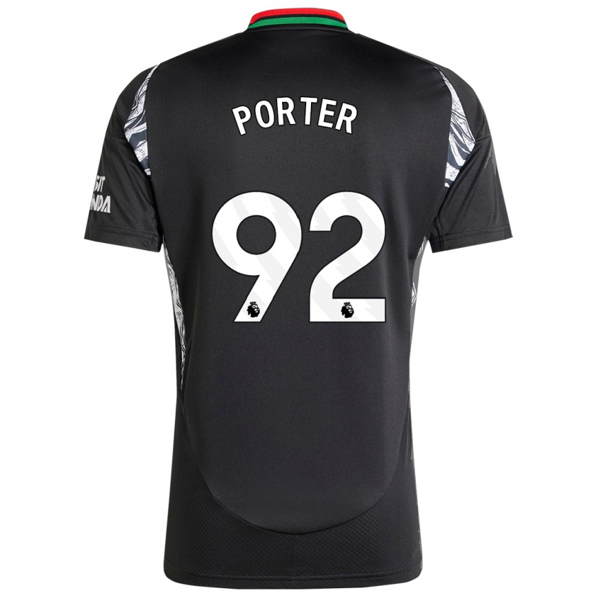 נשים כדורגל Jack Porter #92 שָׁחוֹר הרחק ג'רזי 2024/25