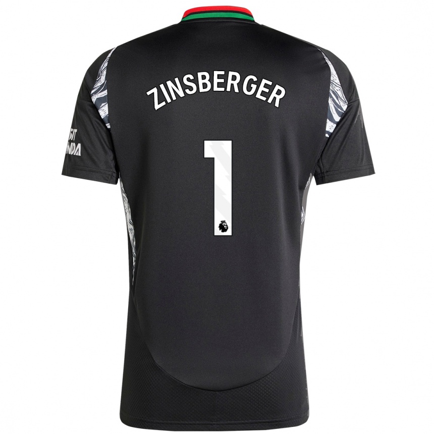 נשים כדורגל Manuela Zinsberger #1 שָׁחוֹר הרחק ג'רזי 2024/25