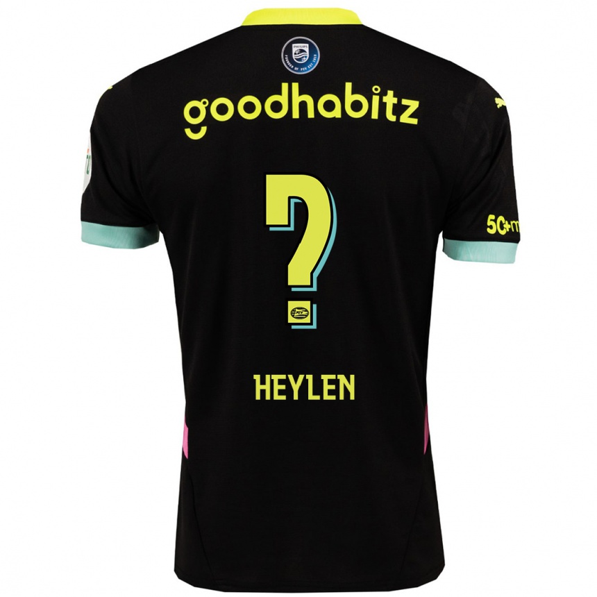 נשים כדורגל Jens Heylen #0 שחור צהוב הרחק ג'רזי 2024/25