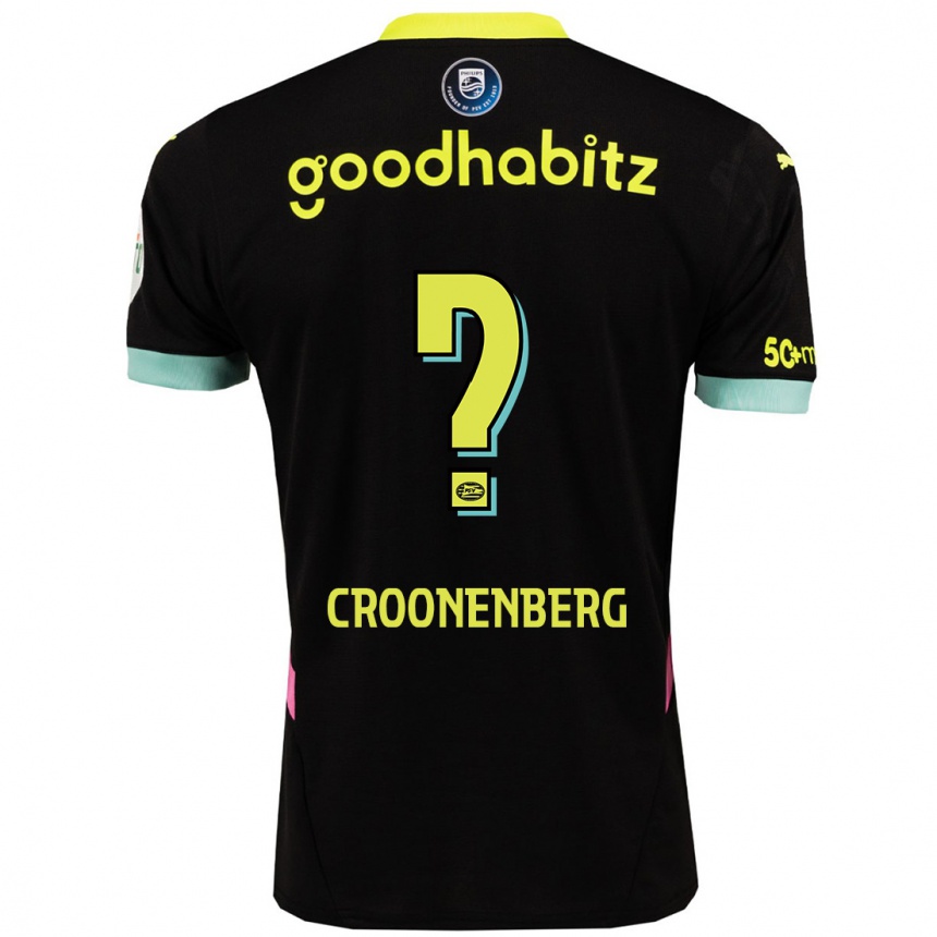 נשים כדורגל Luca Croonenberg #0 שחור צהוב הרחק ג'רזי 2024/25