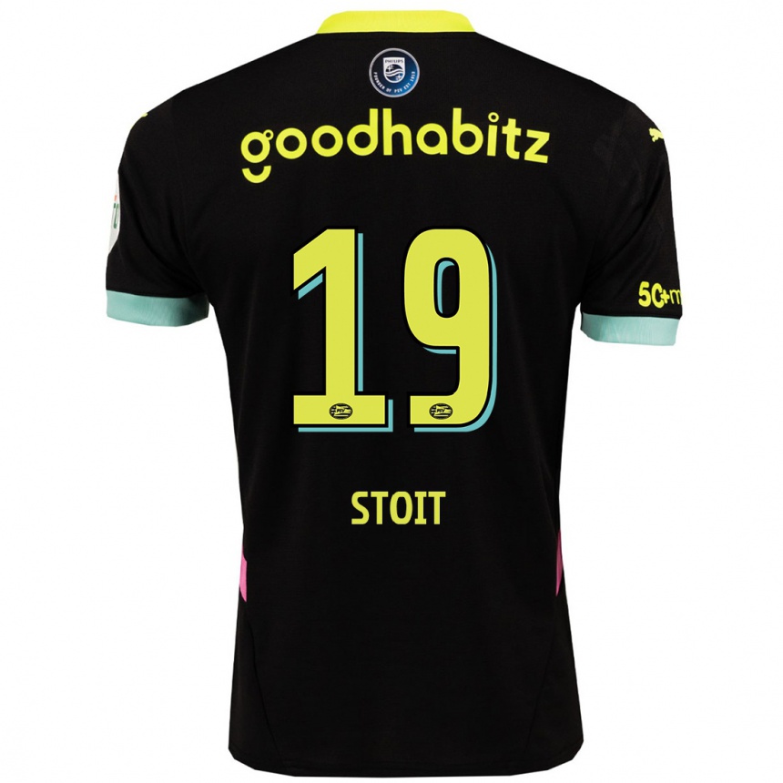 נשים כדורגל Fleur Stoit #19 שחור צהוב הרחק ג'רזי 2024/25