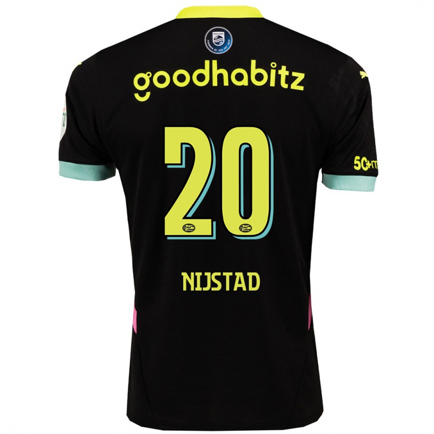 נשים כדורגל Nina Nijstad #20 שחור צהוב הרחק ג'רזי 2024/25