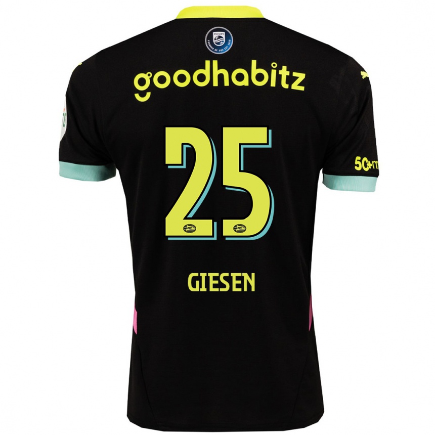 נשים כדורגל Suzanne Giesen #25 שחור צהוב הרחק ג'רזי 2024/25