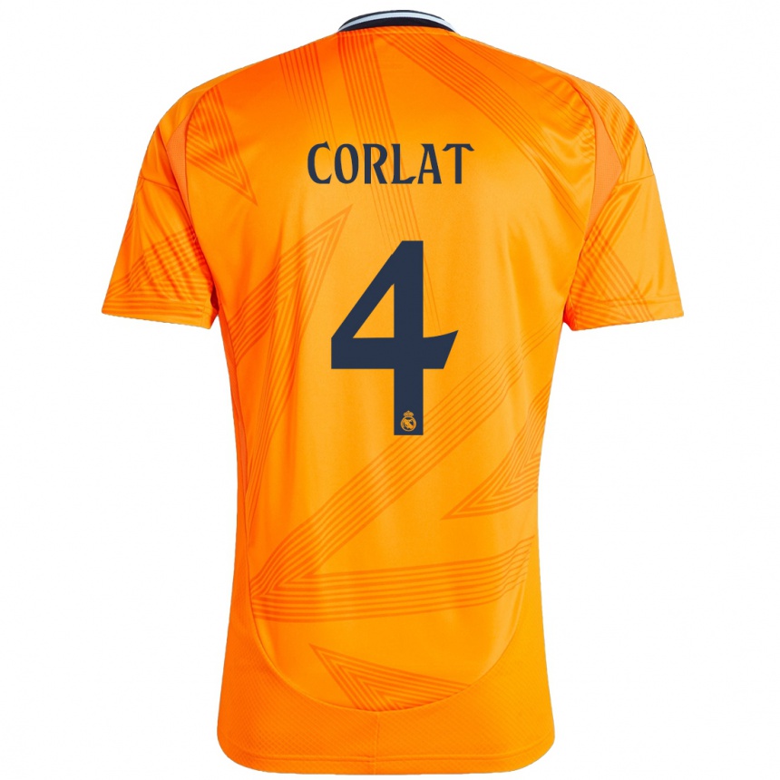 נשים כדורגל Edu Corlat #4 כָּתוֹם הרחק ג'רזי 2024/25