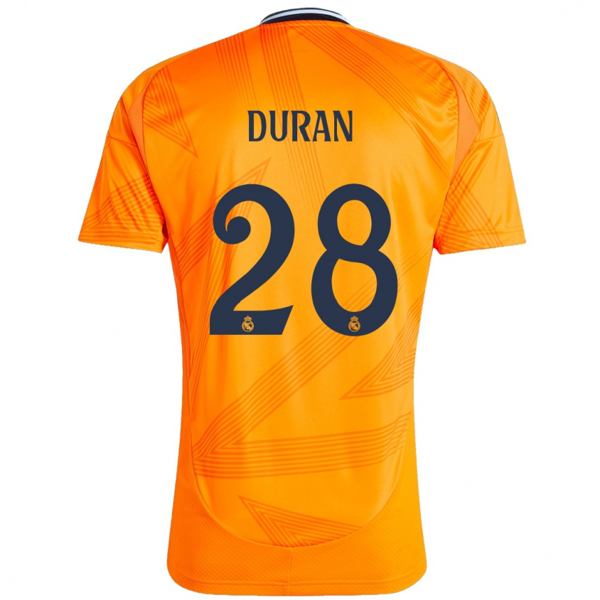נשים כדורגל Pol Duran #28 כָּתוֹם הרחק ג'רזי 2024/25