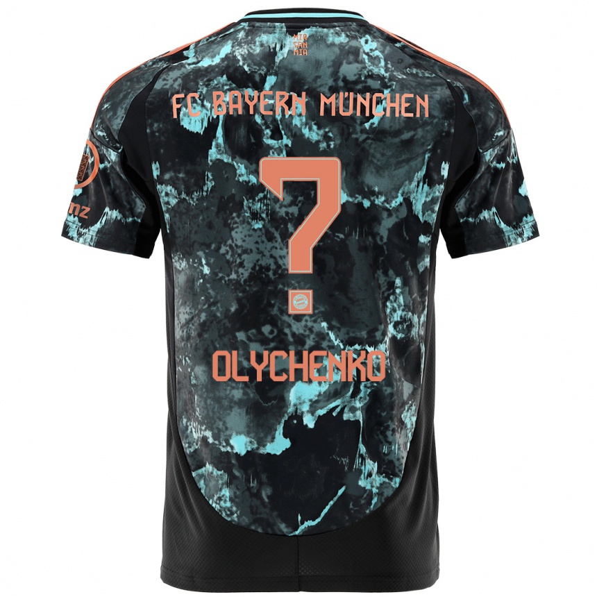 נשים כדורגל Bogdan Olychenko #0 שָׁחוֹר הרחק ג'רזי 2024/25