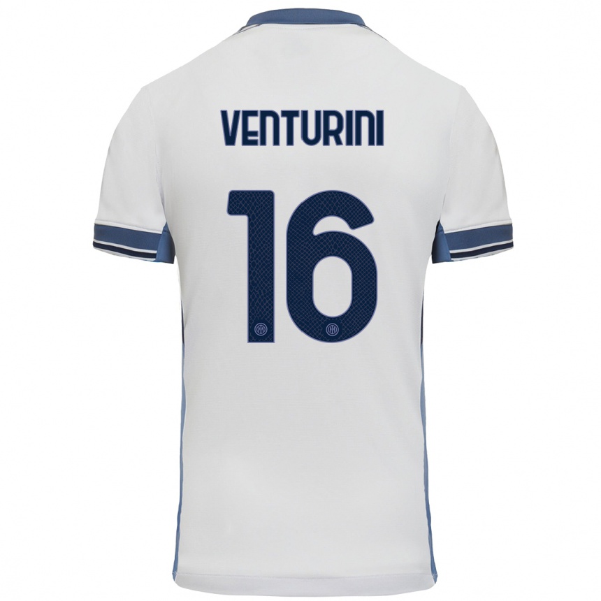 נשים כדורגל Matteo Venturini #16 לבן אפור הרחק ג'רזי 2024/25