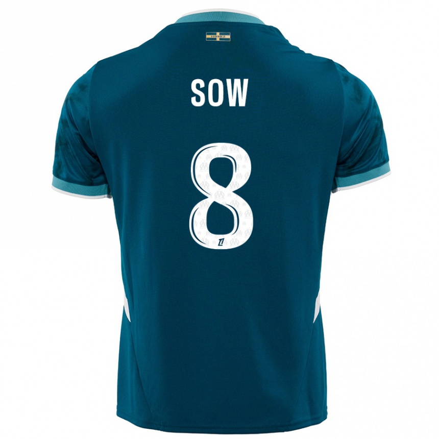 נשים כדורגל Mbayang Sow #8 כחול טורקיז הרחק ג'רזי 2024/25
