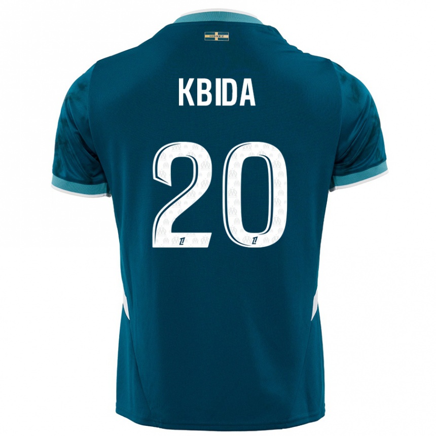 נשים כדורגל Inès Kbida #20 כחול טורקיז הרחק ג'רזי 2024/25