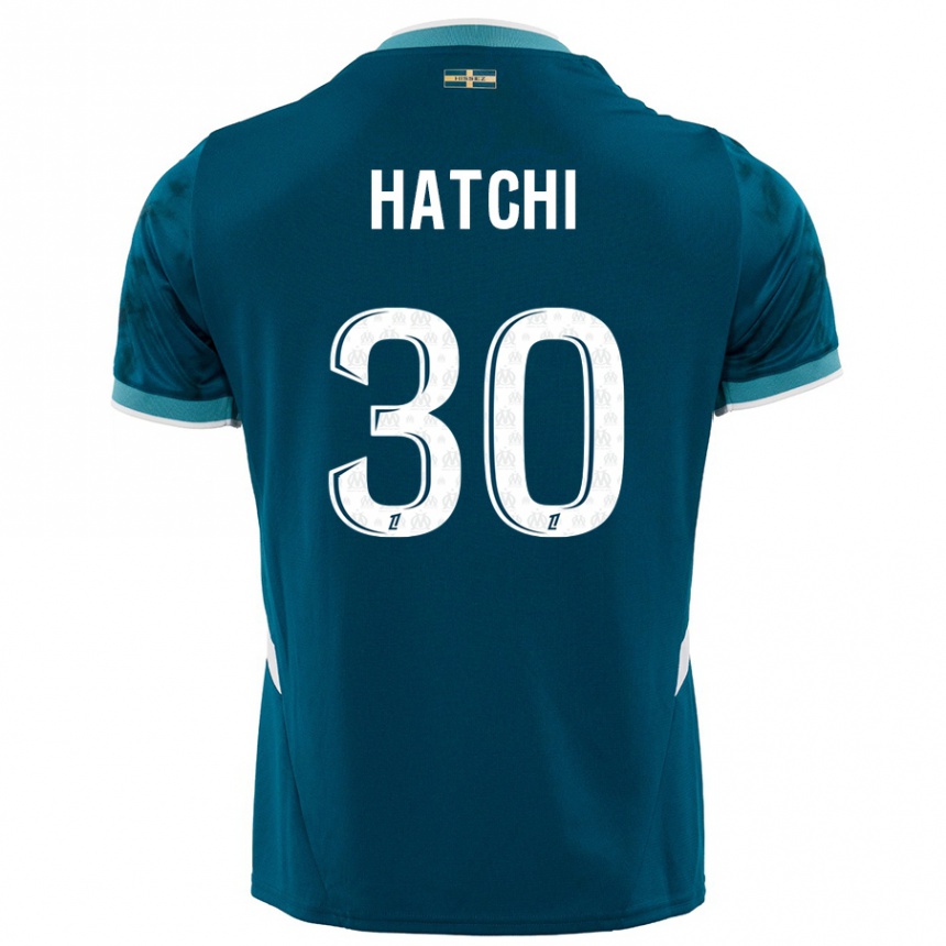 נשים כדורגל Anaïs Hatchi #30 כחול טורקיז הרחק ג'רזי 2024/25