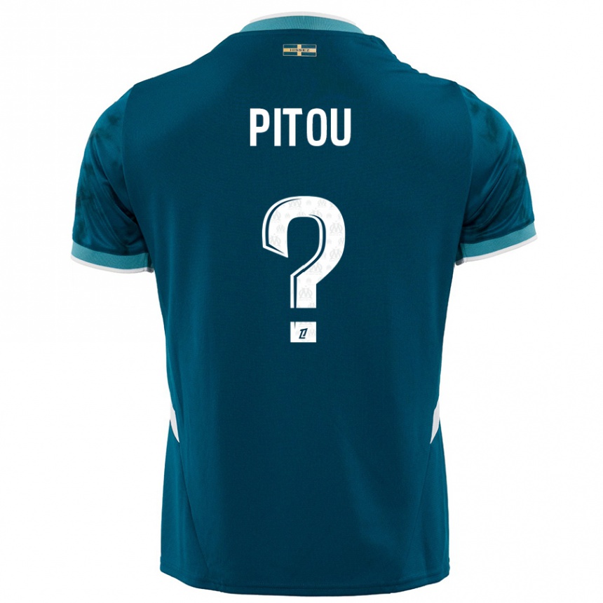 נשים כדורגל Jonathan Pitou #0 כחול טורקיז הרחק ג'רזי 2024/25