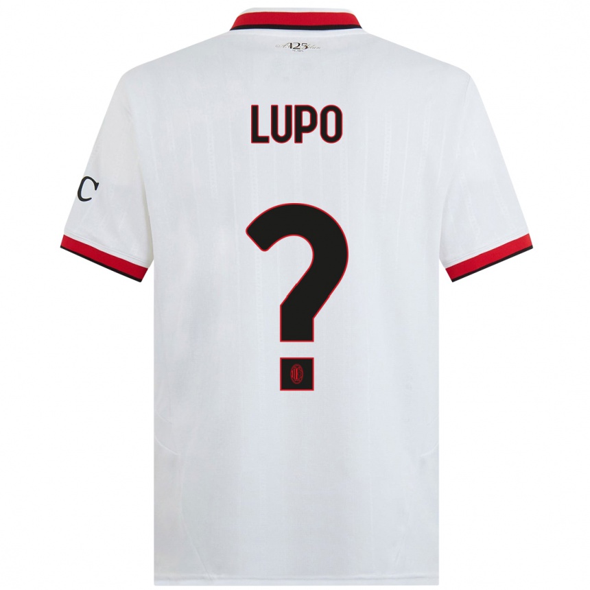 נשים כדורגל Simone Lupo #0 לבן שחור אדום הרחק ג'רזי 2024/25