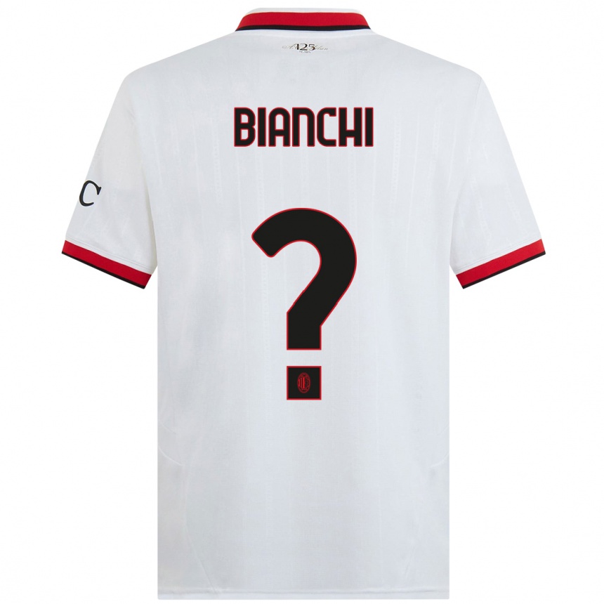 נשים כדורגל Alessandro Bianchi #0 לבן שחור אדום הרחק ג'רזי 2024/25