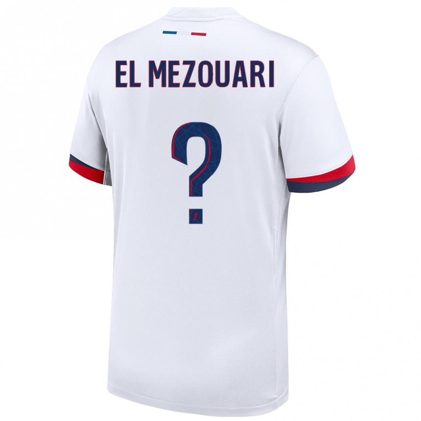 נשים כדורגל Salah-Dine El Mezouari #0 לבן כחול אדום הרחק ג'רזי 2024/25