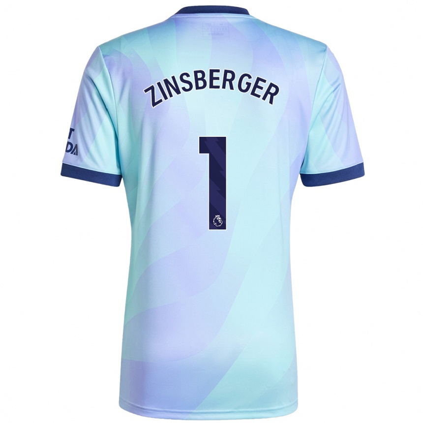 נשים כדורגל Manuela Zinsberger #1 אקווה ג'רזי קיט שלישי 2024/25