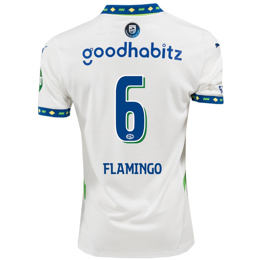 נשים כדורגל Ryan Flamingo #6 לבן כחול כהה ג'רזי קיט שלישי 2024/25