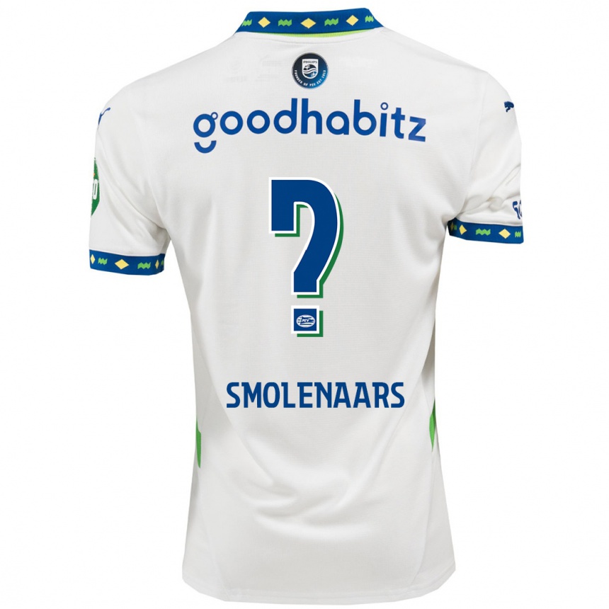 נשים כדורגל Tijn Smolenaars #0 לבן כחול כהה ג'רזי קיט שלישי 2024/25