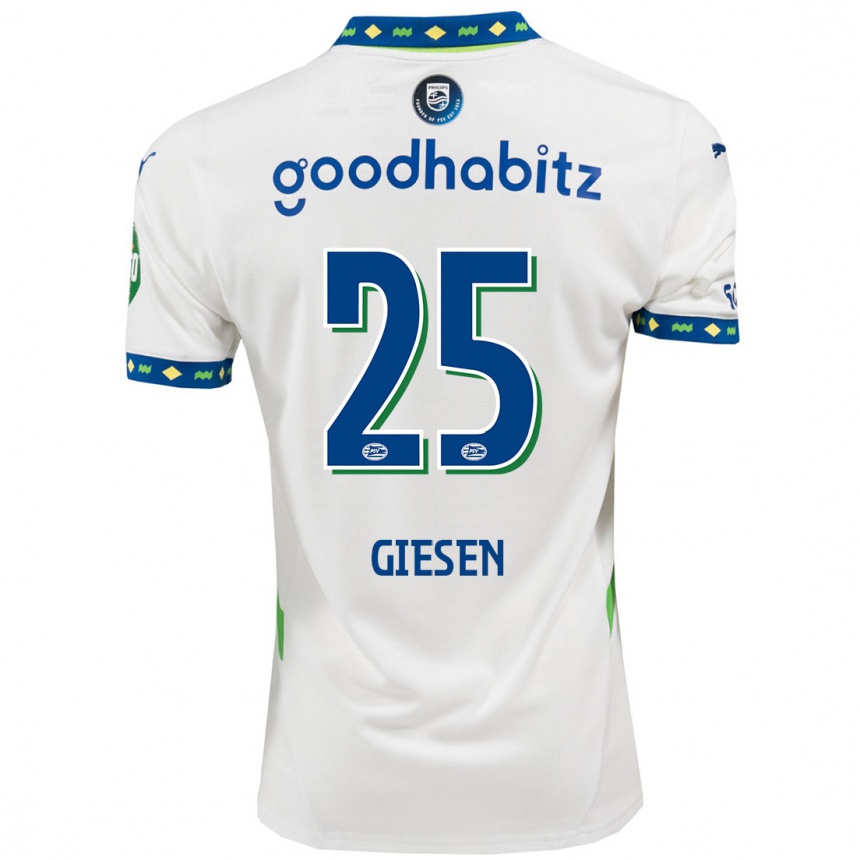 נשים כדורגל Suzanne Giesen #25 לבן כחול כהה ג'רזי קיט שלישי 2024/25