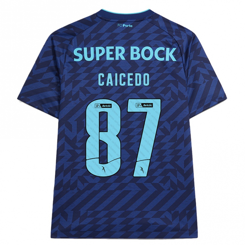 נשים כדורגל Brayan Caicedo #87 כָּחוֹל כֵּהֶה ג'רזי קיט שלישי 2024/25