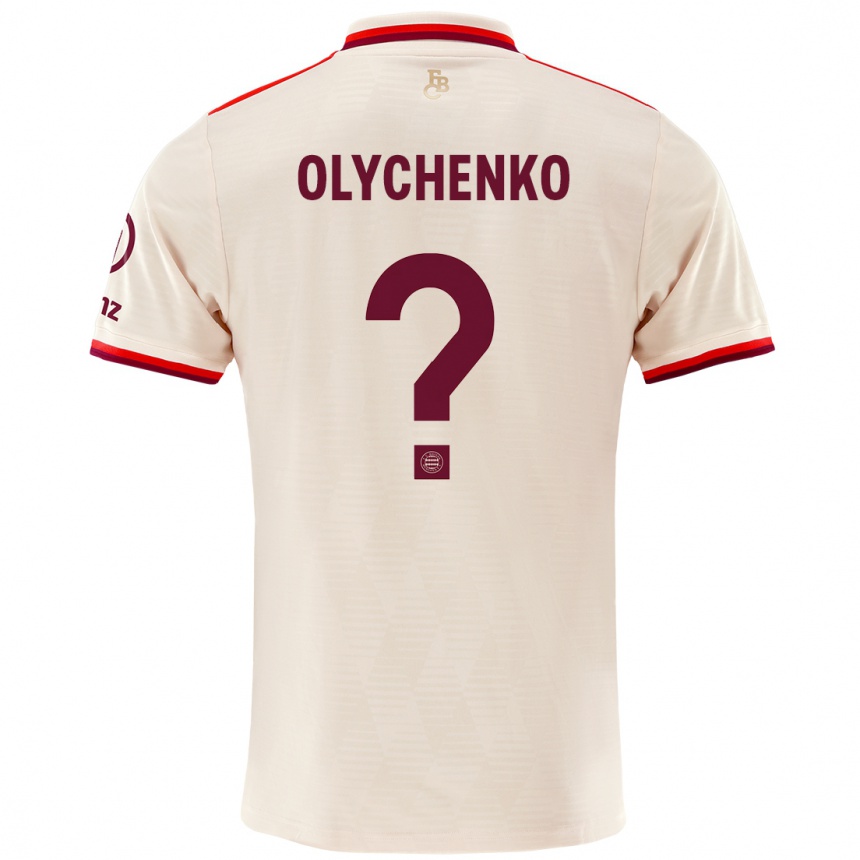 נשים כדורגל Bogdan Olychenko #0 פִּשׁתָן ג'רזי קיט שלישי 2024/25