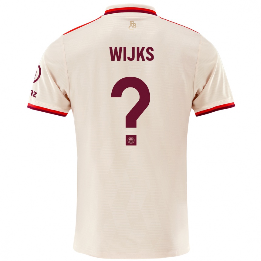 נשים כדורגל Chivano Wijks #0 פִּשׁתָן ג'רזי קיט שלישי 2024/25