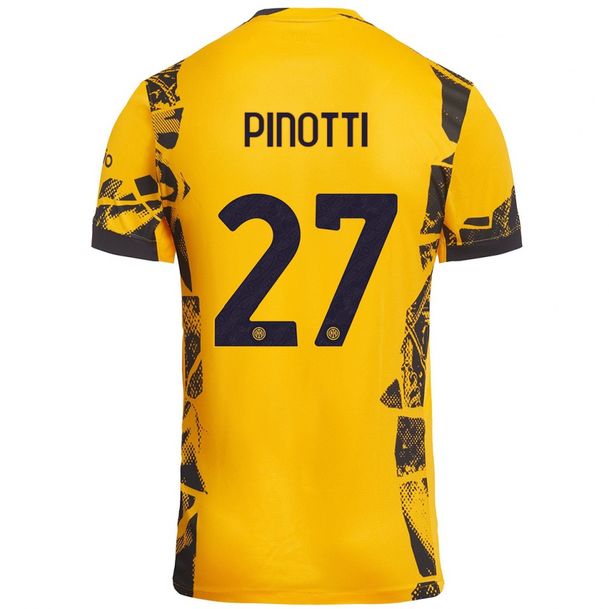 נשים כדורגל Manuel Pinotti #27 זהב שחור ג'רזי קיט שלישי 2024/25