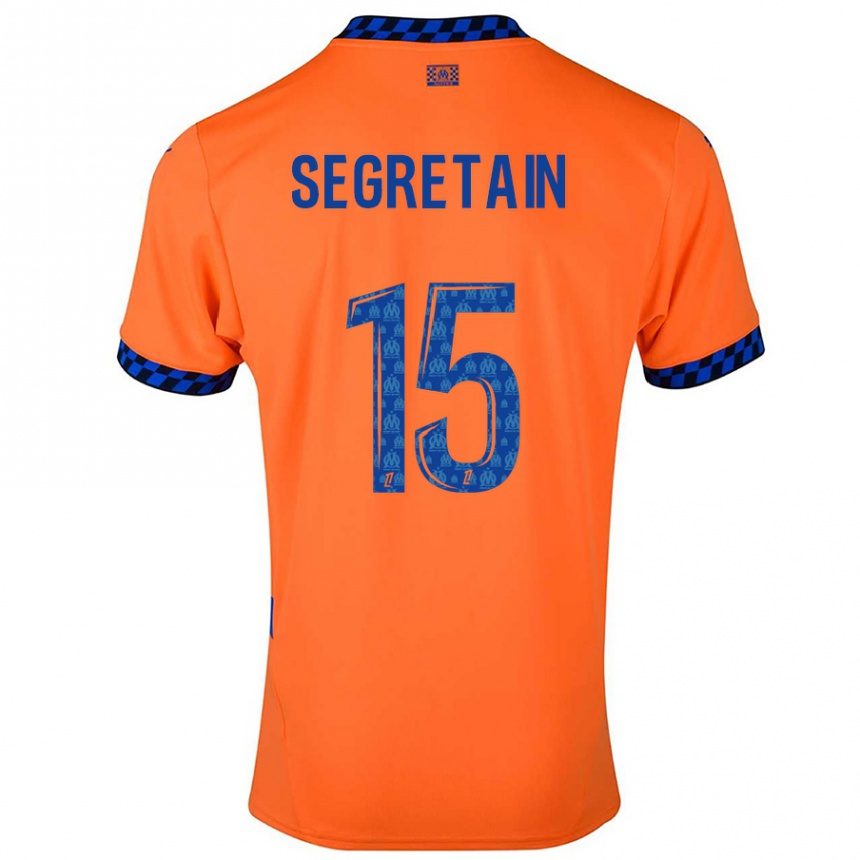 נשים כדורגל Julie Ségrétain #15 כתום כחול כהה ג'רזי קיט שלישי 2024/25