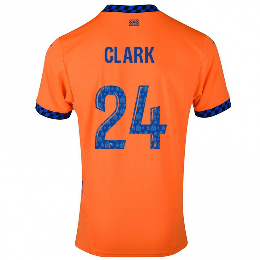 נשים כדורגל Ashley Clark #24 כתום כחול כהה ג'רזי קיט שלישי 2024/25