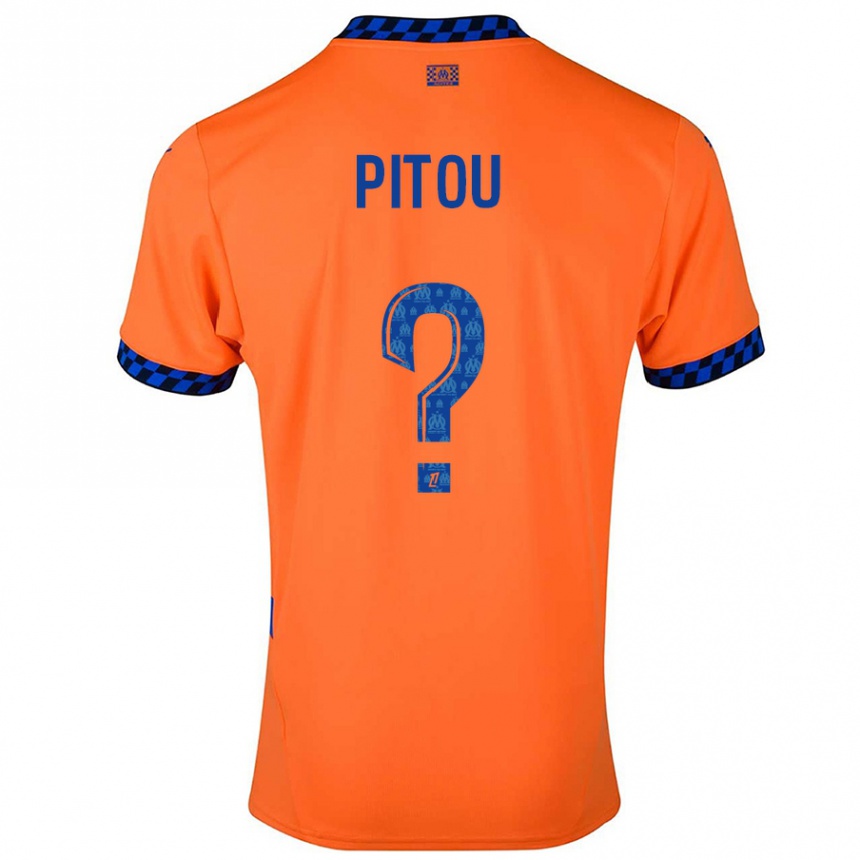 נשים כדורגל Jonathan Pitou #0 כתום כחול כהה ג'רזי קיט שלישי 2024/25