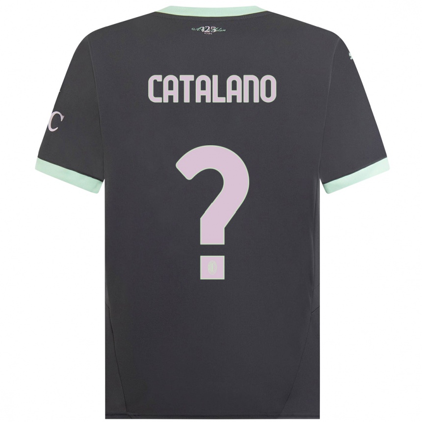 נשים כדורגל Alessio Catalano #0 אָפוֹר ג'רזי קיט שלישי 2024/25