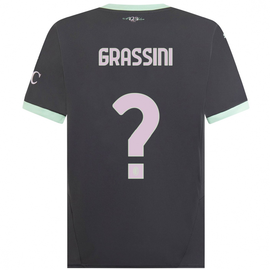 נשים כדורגל Riccardo Grassini #0 אָפוֹר ג'רזי קיט שלישי 2024/25