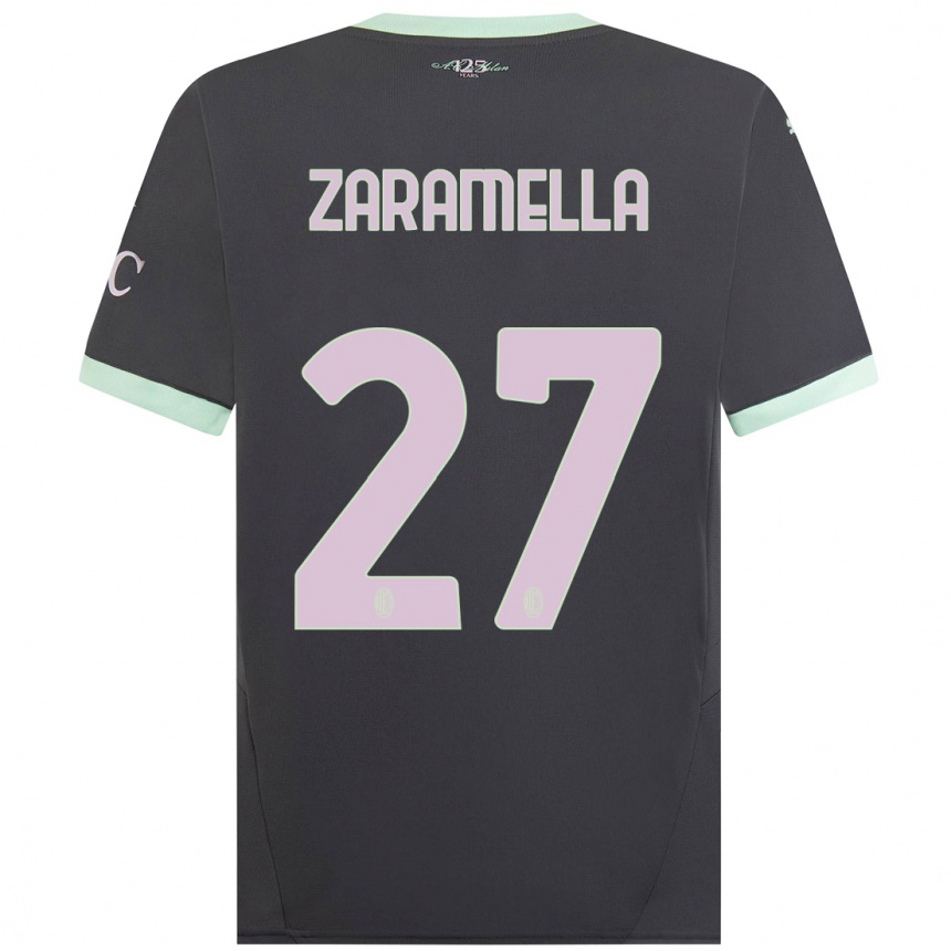 נשים כדורגל Mattia Zaramella #27 אָפוֹר ג'רזי קיט שלישי 2024/25