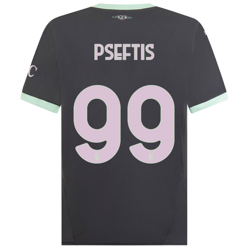 נשים כדורגל Fotios Pseftis #99 אָפוֹר ג'רזי קיט שלישי 2024/25