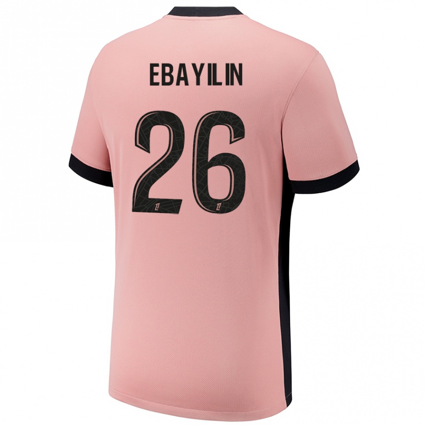 נשים כדורגל Anaïs Ebayilin #26 ורוד חלודה ג'רזי קיט שלישי 2024/25