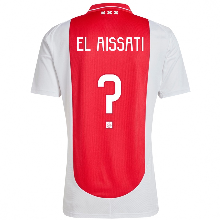 ילדים כדורגל Yasser El Aissati #0 אדום לבן ג'רזי ביתית 2024/25