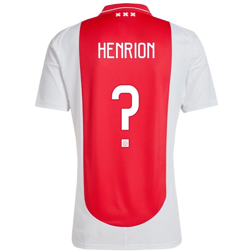 ילדים כדורגל Martin Henrion #0 אדום לבן ג'רזי ביתית 2024/25